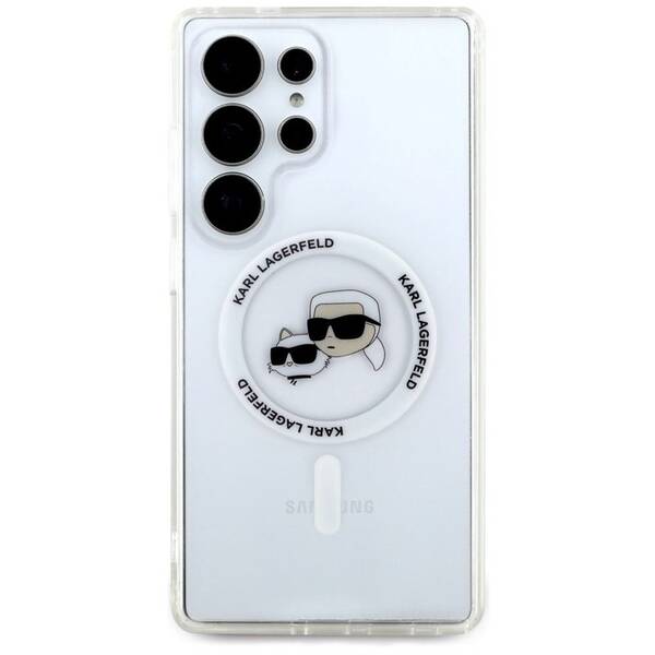Kryt na mobil Karl Lagerfeld IML K&CH Heads MagSafe na Samsung Galaxy S25 Ultra priehľadný

