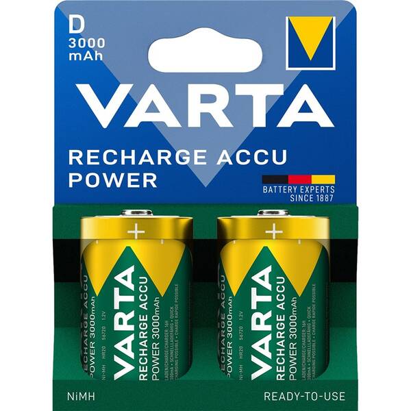 Batéria nabíjacia Varta Recharge Accu Power 2 D (HR20), 3000 mAh (2 ks) 

