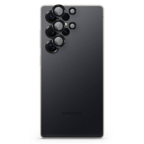 Ochranné sklo šošovky fotoaparátu Spello by Epico Aluminium Lens Protector na Samsung Galaxy S26 Ultra čierne

