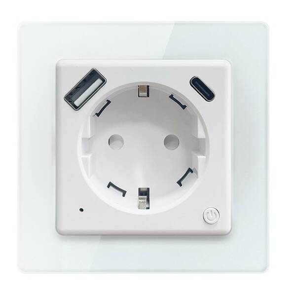 Inteligentná zásuvka IMMAX NEO SMART Nexa (typ F), 1x USB, 1x USB-C, PD 20W, Zigbee biela

