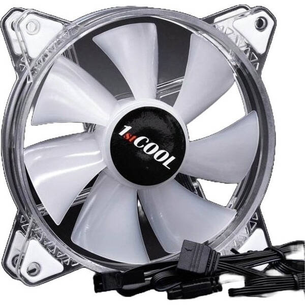 Ventilátor 1stCOOL AURA EVO Crystal ARGB PWM priehľadný

