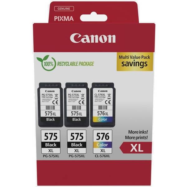 Cartridge Canon 2x PG-575XL / CL-576XL Multipack ­ 2x Black 15ml +1x Color 12,6ml čierna

