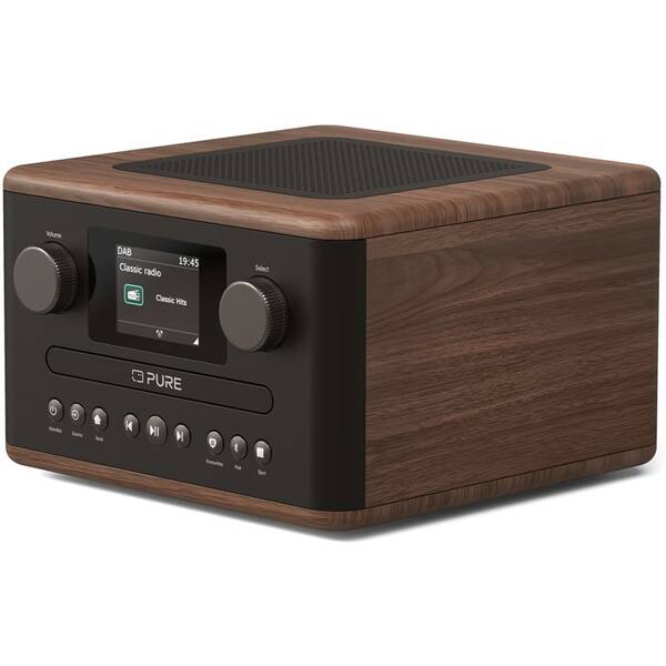 Rádioprijímač DAB+/CD Pure Classic C-D4 čierny/hnedý

