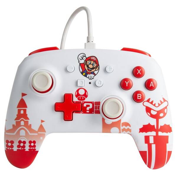 Gamepad PowerA Enhanced Wired pre Nintendo Switch - Mario Red/White 

