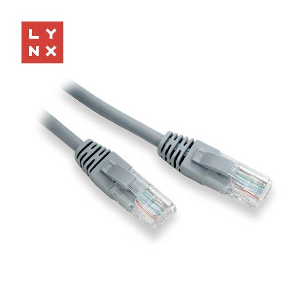 Kábel Lynx UTP patch Cat5e, PVC, CCA, 2m sivý

