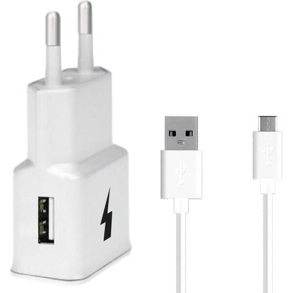 Nabíjačka do siete WG 1xUSB, QC 3.0 + USB-C kabel biela

