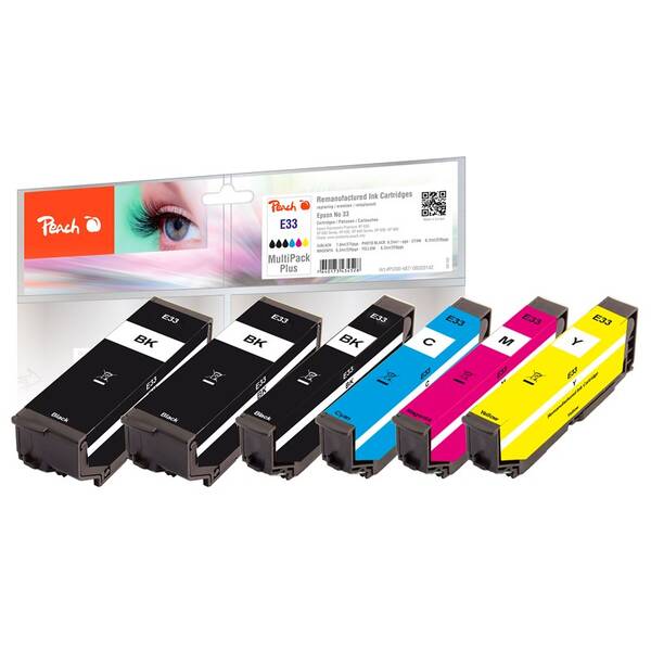 Cartridge Peach Epson 33, T3337, MultiPack Plus, 2x 7.6, 4x 6.2 ml - CMYK 


