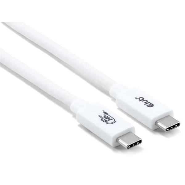 Kábel Club3D USB-C/USB-C, 240W, 1,2m biely

