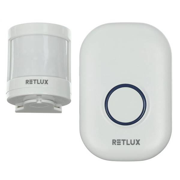 Detektor pohybu RETLUX RDB 113 s bezdrôtovým PIR senzorom biely

