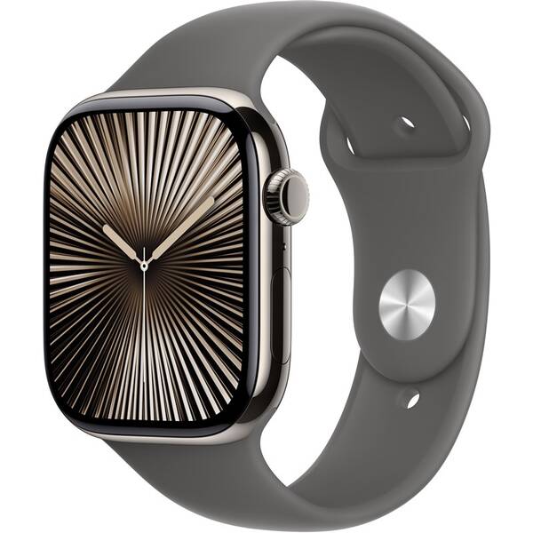 Inteligentné hodinky Apple GPS + Cellular 42mm prírodný titán - skalovo sivý športový remienok - M/L 

