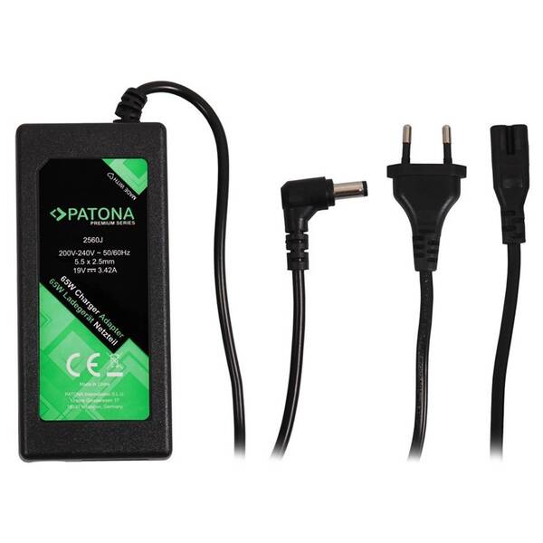 Sieťový adaptér PATONA pre notebooky Asus, Acer, HP, 19V, 3,42 A, 65 W, konektor 5,5 x2, 5mm 

