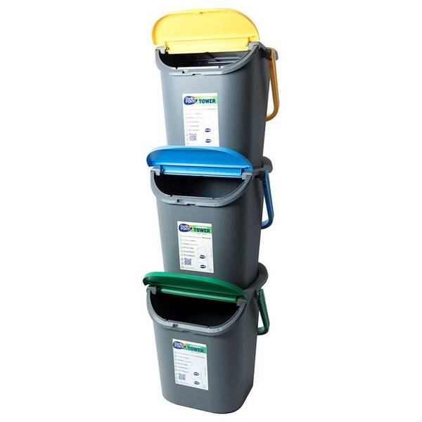 Odpadkový kôš na triedený odpad Belli E Forti BF37100K3, 3 × 30 l sivý

