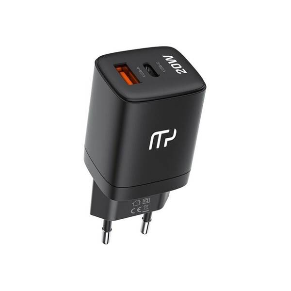 Nabíjačka do siete myPhone SwiftCharge Duo, USB-A/USB-C, 20W čierna

