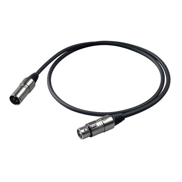 Kábel Proel XLR/XLR, M/F, bulk, 3m čierny

