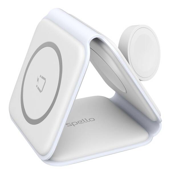 Bezdrôtová nabíjačka Spello by Epico 3v1 Portable Wireless, skládací biela

