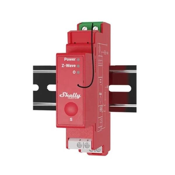 Modul Shelly Qubino Wave Pro 1PM, spínací modul s meraním spotreby 1x 16A, Z-Wave červený

