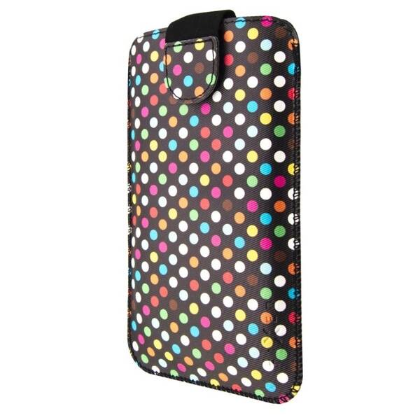 Puzdro na mobil flipové FIXED Soft Slim Elements 4XL (vhodné pre 5") - rainbow dots 

