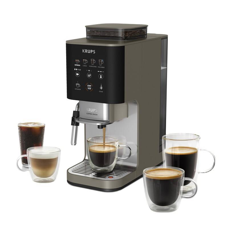 Automatický kávovar Krups Coffee Crush Experience SA403BE0 sivý/hnedý