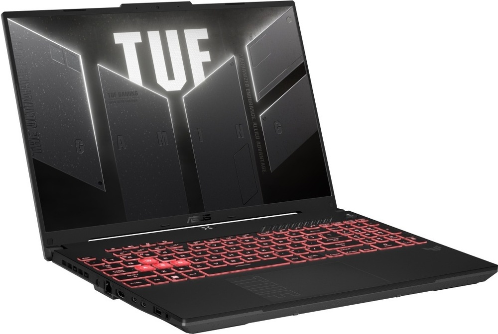 Notebook Asus TUF Gaming A16 čierny/sivý Herný notebook Asus TUF Gaming A16 s otvoreným displejom je pripravený na hranie aj náročnú prácu
