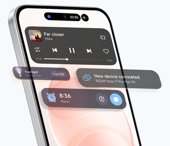 Mobilný telefón Xiaomi Redmi Note 17 Pro Max 5G 8 GB / 256 GB biely REDMI Note 17 Pre Max 5G poháňa systém HyperOS