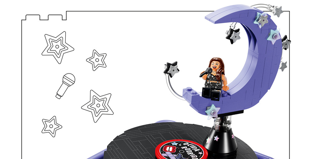 Stavebnica LEGO® Editions 43029 Olivia Rodrigo: Koncert za mesačného svitu Model s otočným gramofónom a minifigúrkou je nápaditým darčekom pre fanúšikov hudby od 14 rokov.