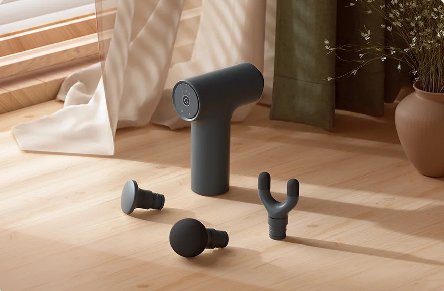 Masážna pištoľ Xiaomi Massage Gun Mini 2 čierna Masážna pištoľ Xiaomi Massage Gun Mini 2 príslušenstvo