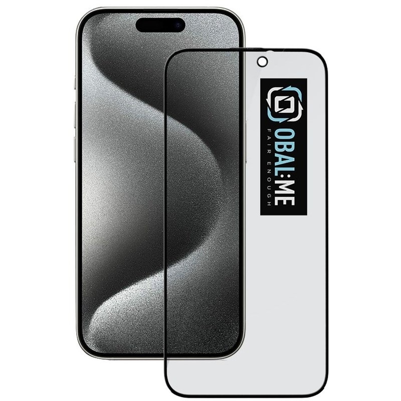 Tvrdené sklo Obal:Me Privacy 5D na Apple iPhone 15 Pro - čierne