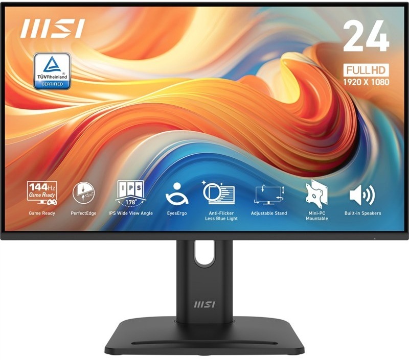 Monitor MSI Pro MP245PG E14 23.8", LED podsvietenie, IPS panel, 1ms, 1500: 1, 300cd/m2, 1920 × 1080 Full HD, - čierny