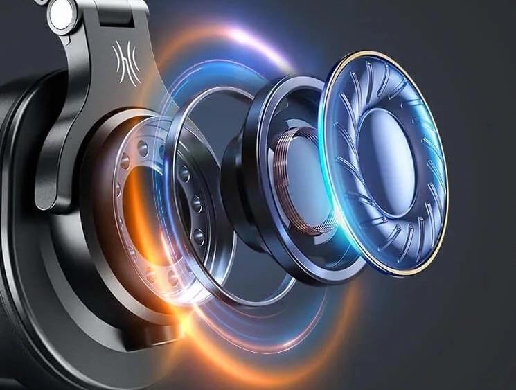 Slúchadlá OneOdio Slúchadlá Fusion A71M DJ s odnímateľným mikrofónom na ramienku čierna Detail konštrukcie meničov v slúchadlách OneOdio Fusion A71M