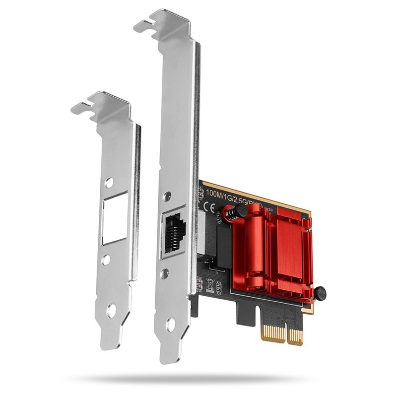 Sieťová karta Axagon PCEE-G25, PCIe sieťová karta - 1x 2.5 Gigabit Ethernet port strieborná
