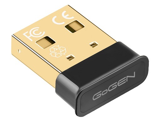 Kompaktný Bluetooth USB adaptér GoGEN so zlatou koncovkou, funkciou Plug and Play a štandardom 5.4″ width=