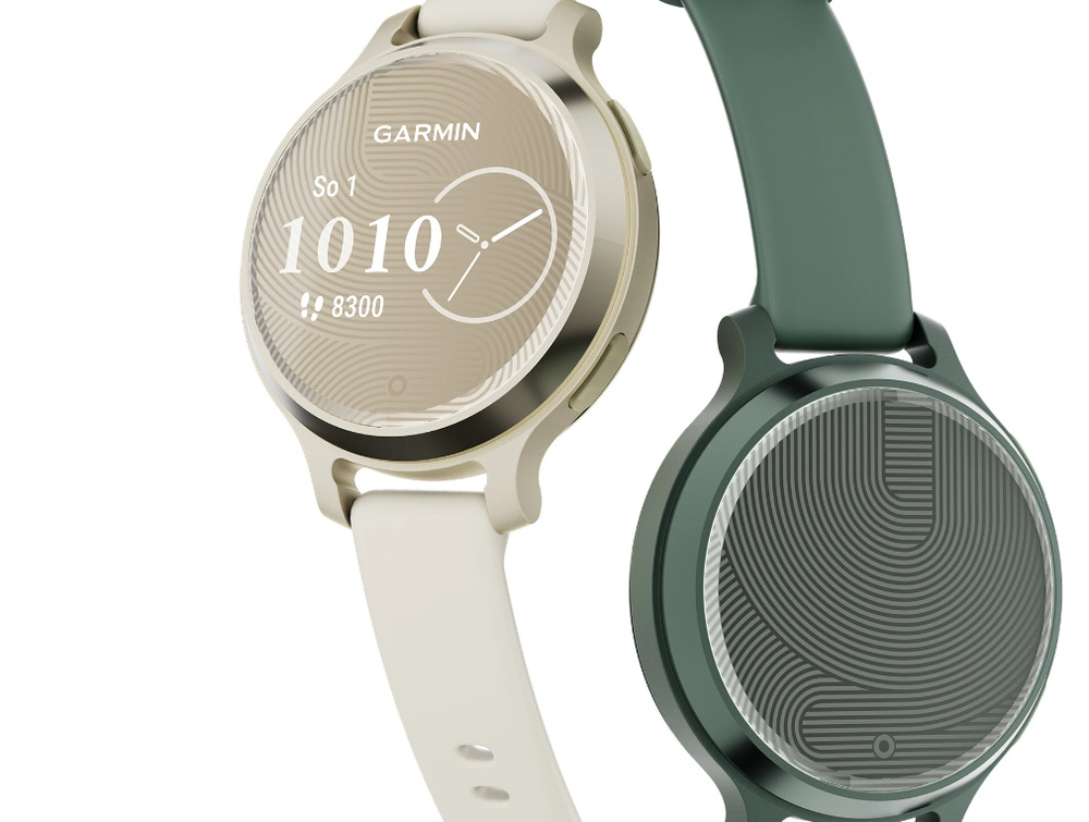 Inteligentné hodinky Garmin Lily 2 Active - Lunar Gold / Bone Silicone Band
