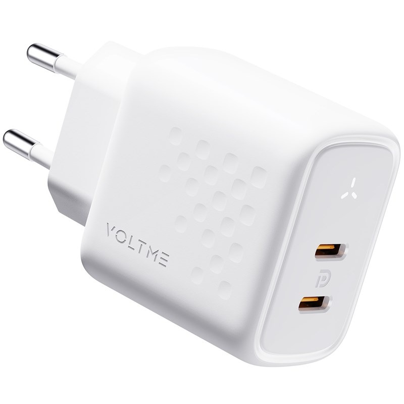 Nabíjačka do siete Voltme Revo 45 2xUSB-C 45W biela