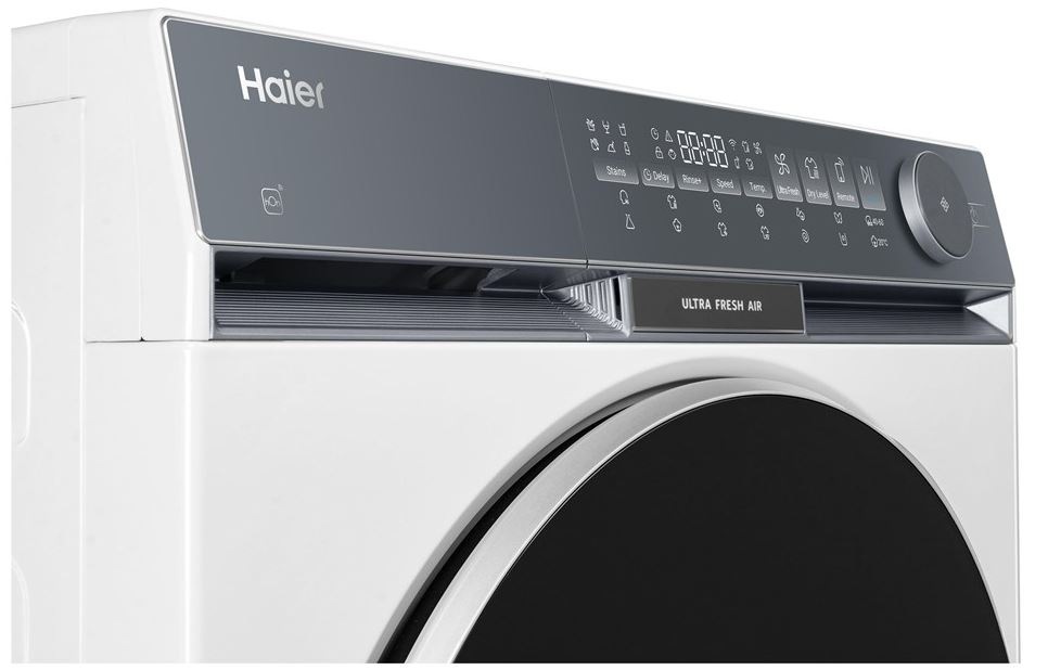 Práčka so sušičkou Haier HWD80-BP14387TUS biela Práčka/sušička Haier HWD80-BP14387TUS pohľad na panel