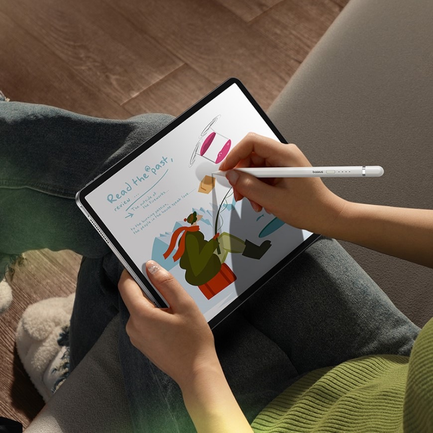Stylus Baseus Smooth Writing 2 s bezdrôtovým nabíjaním a káblom USB/USB-C biely Stylus Baseus Smooth Writing 2 s bezdrôtovým nabíjaním a káblom USB/USB-C - biely