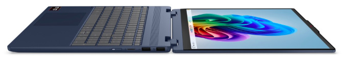 Notebook Lenovo IdeaPad 5 2-in-1 15AHP11 modrý Notebook Lenovo IdeaPad 5 2-in-1 rozložený naplocho s dotykovým displejom vedľa klávesnice