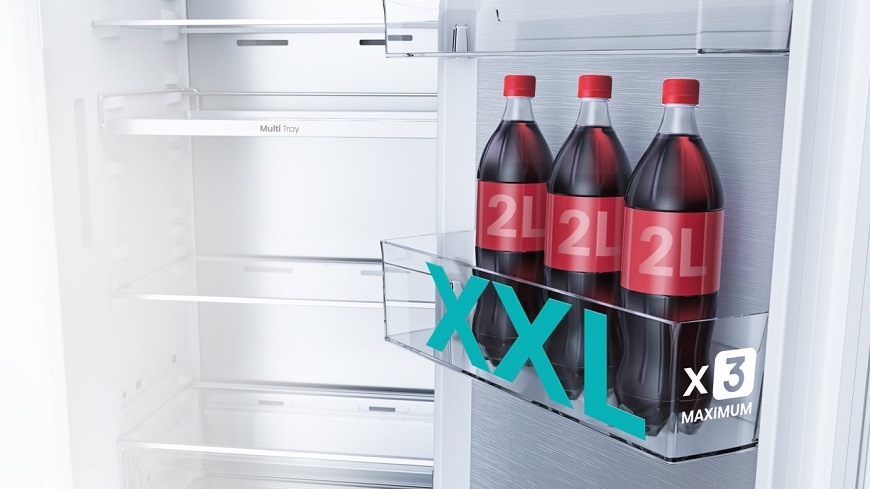 Chladnička s mrazničkou Hisense RB5B280SSWC biele Kombinovaná chladnička Hisense RB5B280SSWC, vstavaná, XXL priehradka vo dverách