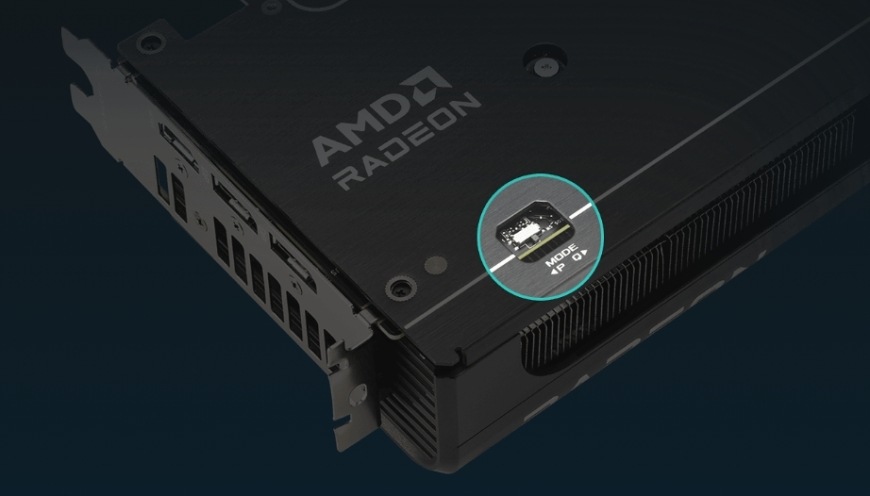 Grafická karta Asus Prime AMD Radeon RX 9060 XT OC 16GB čierna Prepínač výkonových režimov Asus Prime RX 9060 XT umožňujúci voľbu tichého alebo výkonného chodu