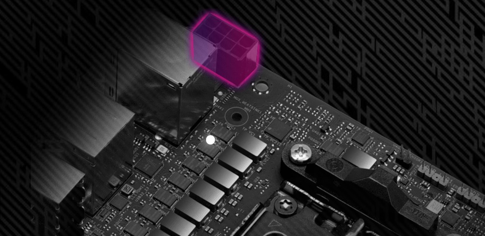 Základná doska ASRock B850I Lightning WiFi Hi-Density konektor vytvára odolný napájací systém