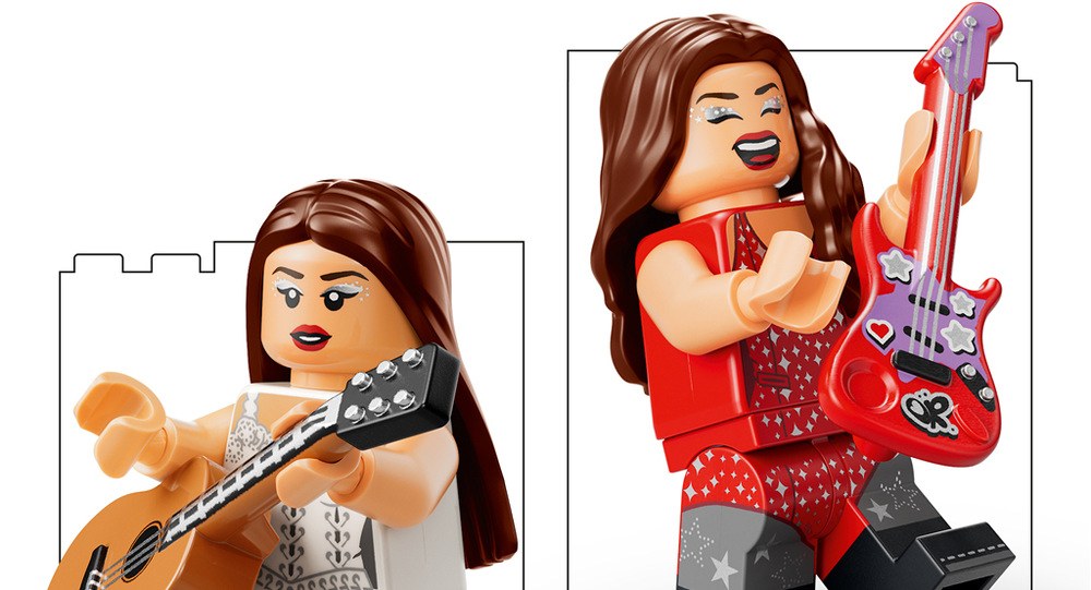 Stavebnica LEGO® Editions 43031 Dvojitá gitara Olivie Rodrigo Zberateľská gitara poteší fanúšikov Olivie Rodrigo ako netradičný darček k narodeninám či Vianociam.
