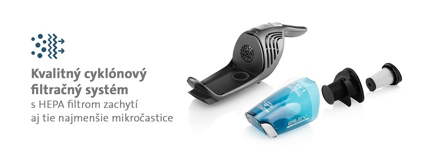 Tyčový vysávač ETA Moneto II AQUA PLUS 8453 90000 Tyčový vysávač ETA Moneto II Aqua Plus, výdrž