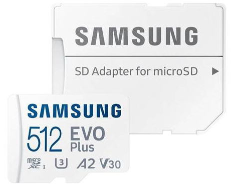 Pamäťová karta Samsung Micro SDXC EVO Plus 512GB UHS-I U3 (160R/30W) + SD adaptér