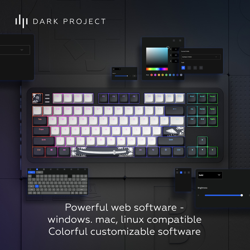 Klávesnica Dark Project ALU Bushido US čierna Klávesnica Dark Project ALU Bushido US čierna