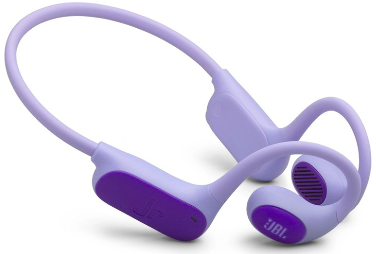 Bezdrôtové detské slúchadlá JBL Junior FREE, nasadenie za uši, fialová varianta