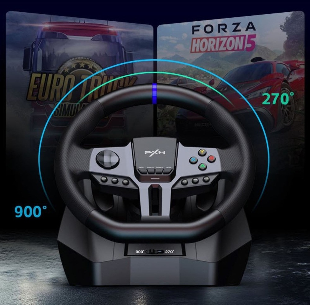 PXN V9 Gen2 Bundle umožňuje zvoliť rozsah otáčania volantu