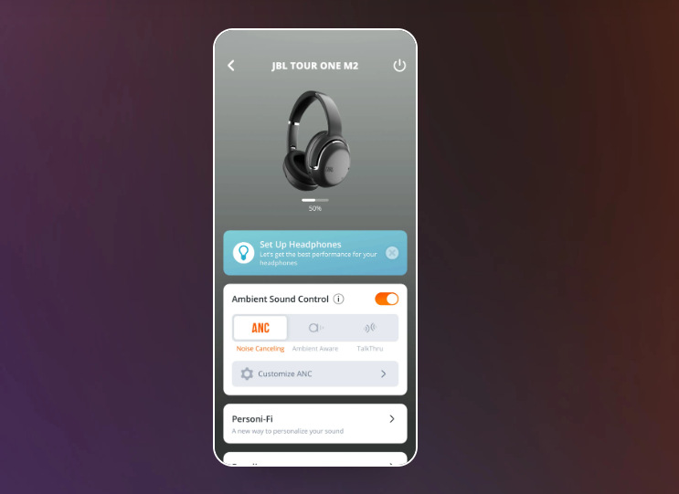 Slúchadlá JBL Tour One M2 čierna Slúchadlá JBL Tour One M2 čierna