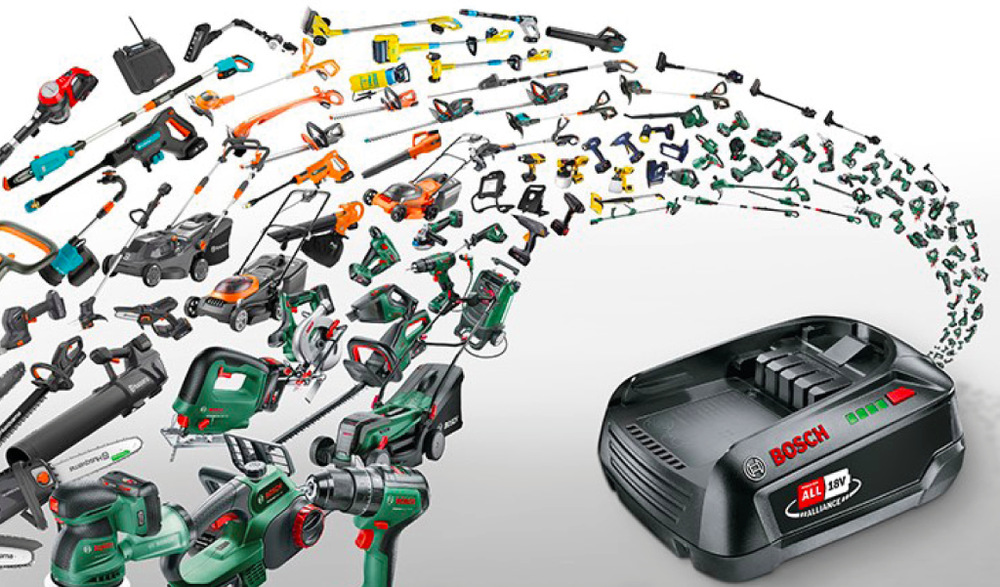 Robotická kosačka Bosch VISIMOW 18V-100 (s baterií) Akumulátor Bosch 18V POWER FOR ALL kompatibilný so širokou škálou záhradného a dielenského náradia