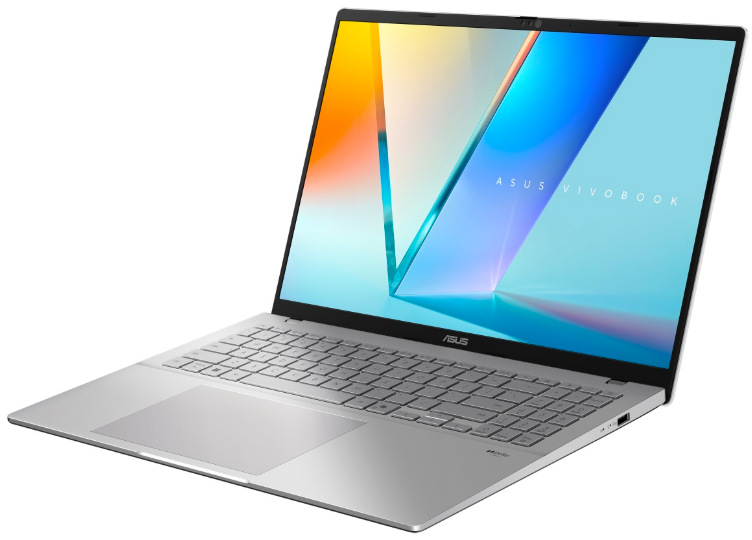 Strieborný notebook ASUS Vivobook S16 Qualcomm Snapdragon X X1-26-100 s 16″ OLED displejom