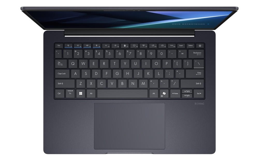 Notebook Asus ExpertBook B5 sivý Pohľad zhora na klávesnici notebooku Asus ExpertBook B5