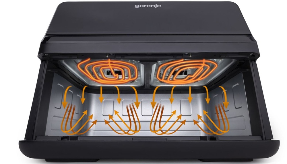 Teplovzdušná fritéza Gorenje AF2700BP prúdenie horúceho vzduchu